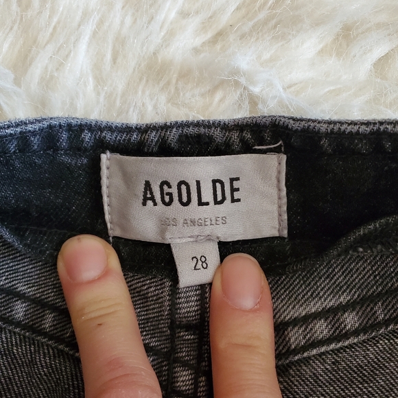 Agolde Lex Wide Leg Jean in Paradox Faded Black Size 28 Raw hem - Picture 9 of 14